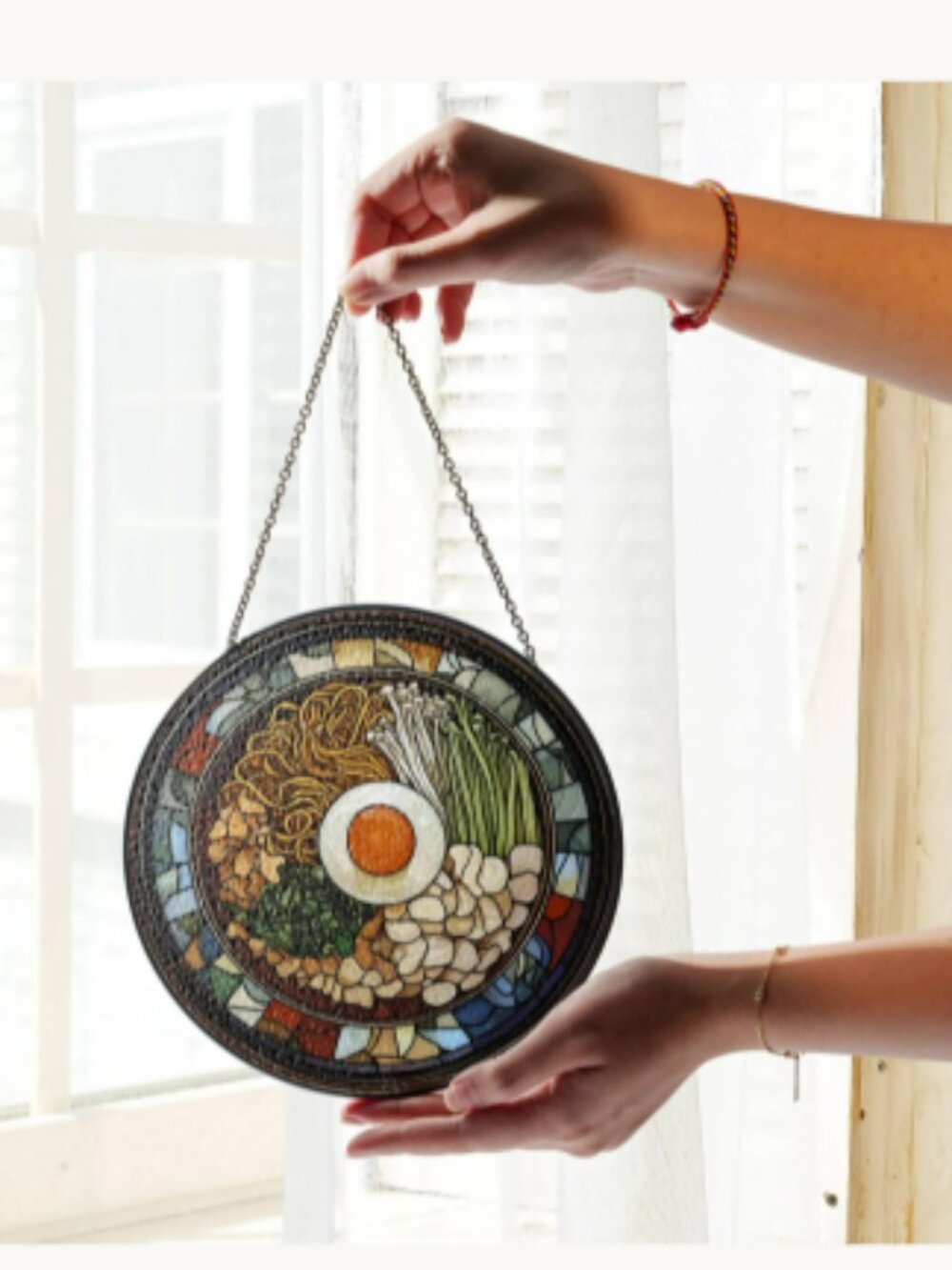 Ramen Stained Glass Suncatcher: Japanese Food Window Hanging